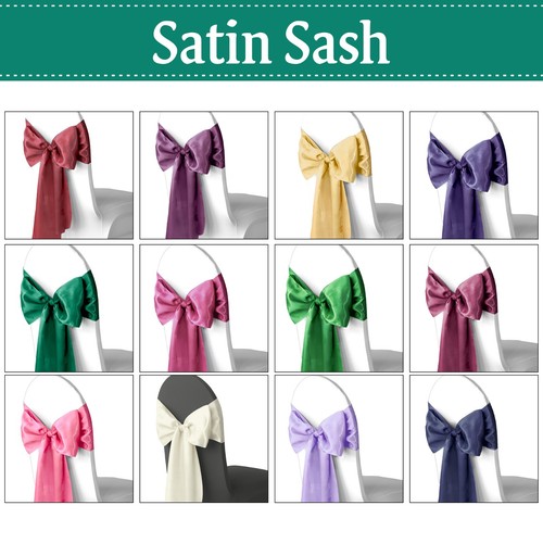Satin chair sashes - chair, bows