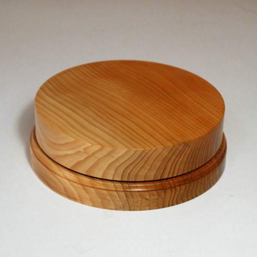 Yew wood round - wood, plinth