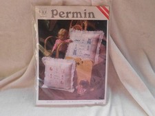 VINTAGE PERMIN COPENHAGEN BIRTH SAMPLER CUSHION CROSS STITCH KIT 83-5153