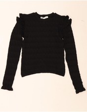 ZARA Womens Ruffle Crew Neck