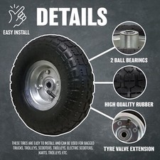 NEW 10" PNEUMATIC SACK TRUCK TROLLEY WHEEL BARROW TYRE TYRES WHEELS 4.10/3.5-4.0