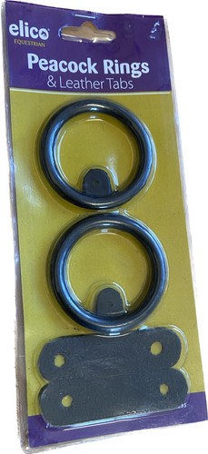 Peacock rings leather tabs - peacock,