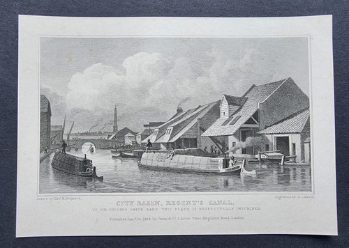 Antique 1829 print city - print,
