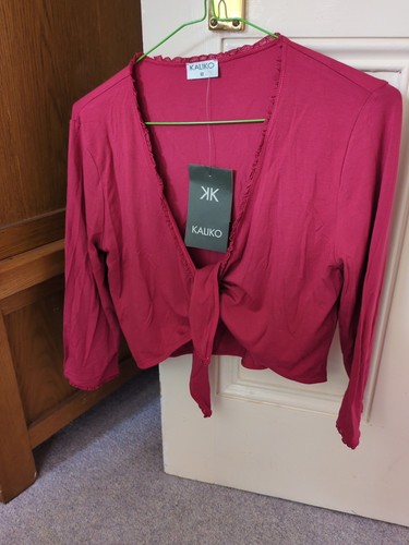 Kaliko fuschia pink bolero - fuschia, tie