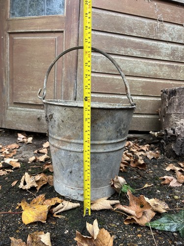 Antique metal coal bucket - metal,