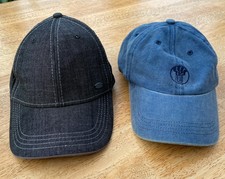 Adult Distressed Blue Fat Face Cap and Grey Denham Firetrap Cap.