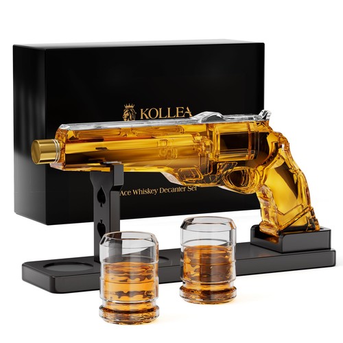 Gun shaped whisky decanter - decanter, set