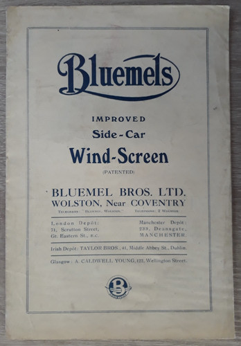 Bluemels sidecar wind screen - sidecar,