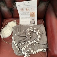 Bed Canopy Grey with Bobble Edge Pattern