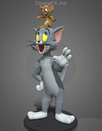 Tom jerry printed statue - 3d,