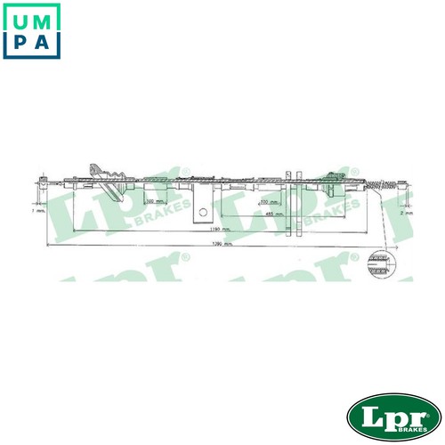 Cable pull parking brake - cable,