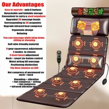 Full Body Massage Mat with Heat Back Waist Neck Head Pain Relief Massagers Pad