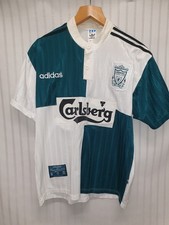Vintage Liverpool Shirt Large White Away Kit 1995 1996 Adidas Jersey Carlsberg