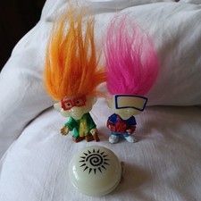 2 x Burger King Kids Meal Toys Premiums Glow In The Dark Trolls 1993 Yo-Yo 