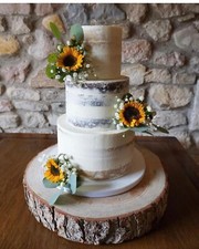 Wooden log cake stand cut from