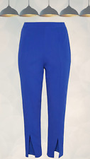 Ex Split Hem Stretch Tapered Trousers in Cobalt Blue
