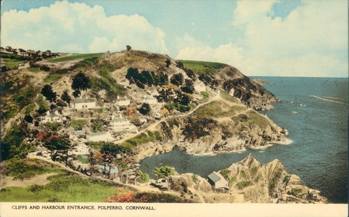 Polperro cliffs and harbour
