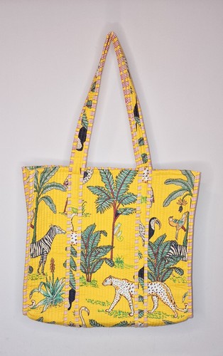 Jungle safari block print - block-print, tote