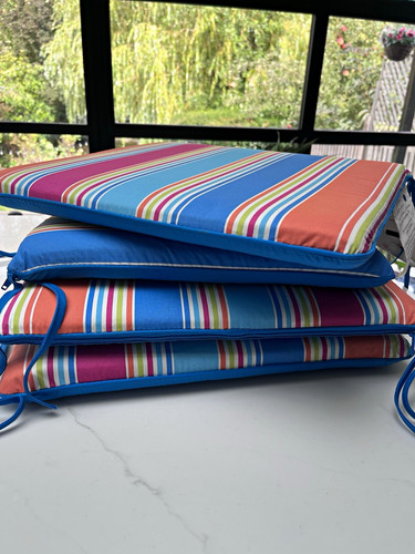 4pc striped square - chair, seat