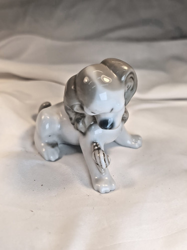 Lladro dog with snail - with,