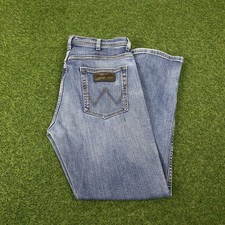 Mens Wrangler Stretch Arizona Jeans W34 L30 Mid Blue Wash Straight Leg