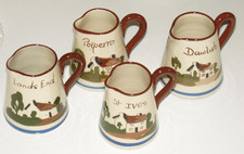 4 CREAM JUGS TORQUAY MOTTO