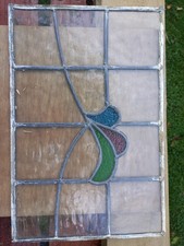 2 No.Antique Stained Glass Window or Door Panels.