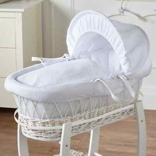 Moses basket white wicker - white, with