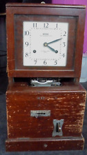 Clocking in Machine Vintage Wooden Time Recorder