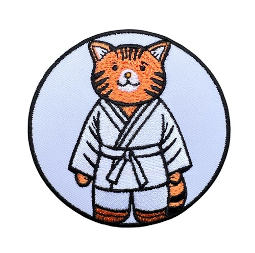 Martial arts cat patch iron - patch, iron-on