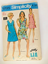 1969 Simplicity Sewing Pattern 8195 - Jiffy dress or jumper & mini-pantdress