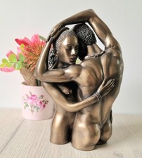 Vintage Oliver Tupton Heavy Cold Cast Bronze Resin Lovers Statue Figurine
