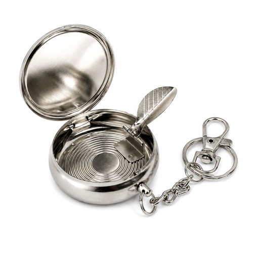 Metal pocket ashtray with - ashtray,