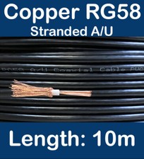 10m Copper Black RG58 A/U 50