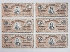 6 CONFEDERATE States $50