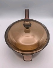 VTG Retro VISION Corning Ware Amber Glass Casserole Cooking Pot Saucepan France