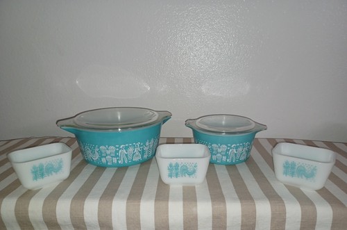 Pyrex butter print 7pc - butter, bundle