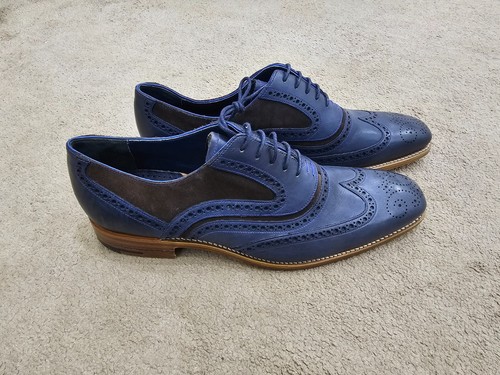 Barker mcclean navy leather - mcclean,
