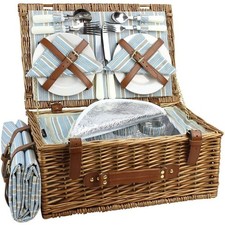 Wicker Picnic Basket Set for 4