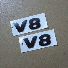 2x Glossy Black V8 Plastic