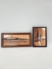 Framed Copper Art Plaques Pride of Clyde and Tarbert Argyll Bundle