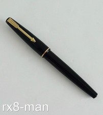 SUPERB VINTAGE PARKER 17 LADY FOUNTAIN PEN 14K SOLID GOLD NIB BLACK FINISH