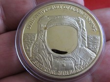 USA ( 1969-2019 ) 50th ANNIVERSARY OF MOON LANDING PROOF GOLD PLATED CROWN COIN