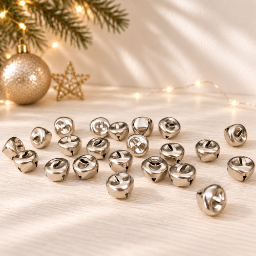 Silver jingle bells 6mm - silver, bells,