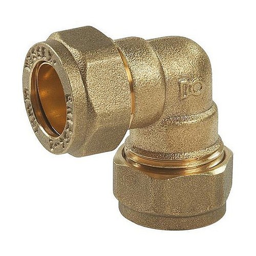 Compression 15mm brass elbow - compression,