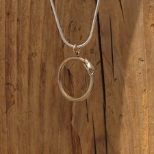 Bronze Snake Ouroboros Pendant