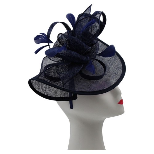 Women sinamay disc - disc, feathers