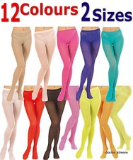 Tights Pantyhose 12 Opaque Bright & Neon Colours. 2 Sizes Normal + XL 40 Denier