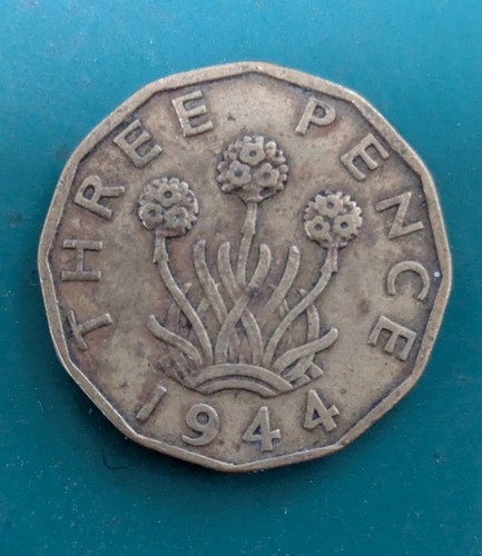 Threepence george brass - threepence-george, vi-brass