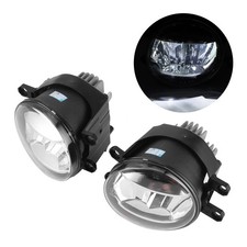 Pair Front Fog Lamp LED Foglight Clear Lens IP68 Waterproof Auto Driving Light